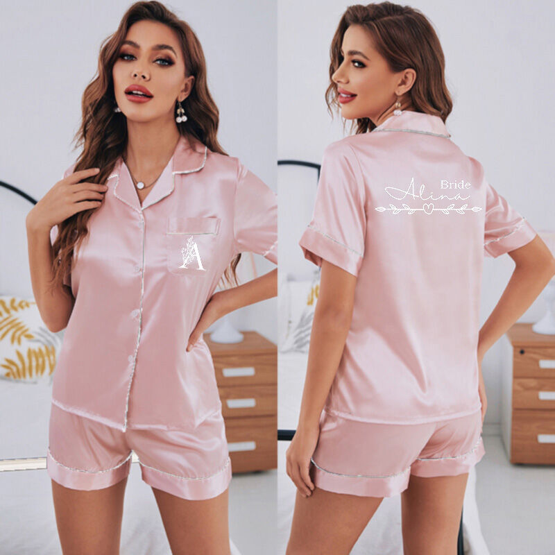 Personalized Pajama Set with Custom Letters and Name Creative Gift for Your Love