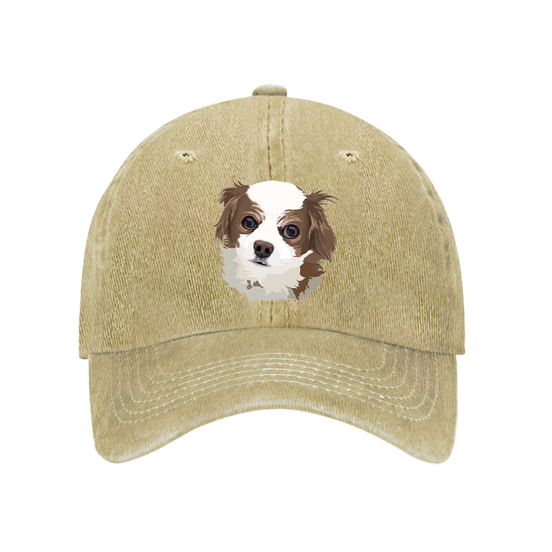 Personalized Hat with Custom Watercolor Pet Head Portrait Picture for Pet Lover