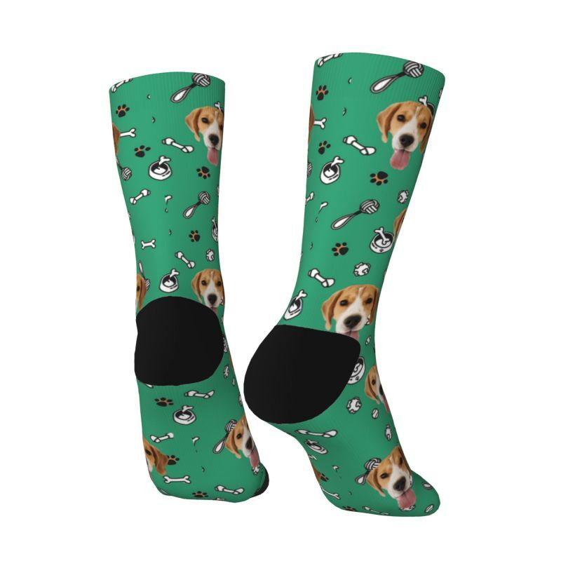Customized Face Socks Pet Paw and Toy Print Gifts for Pet Lovers