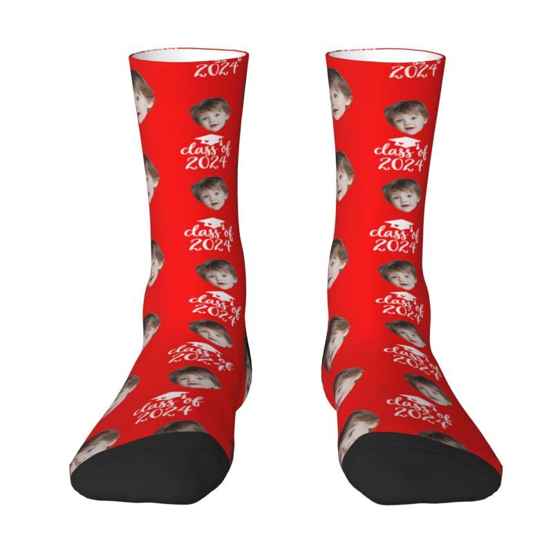Customized Face Socks Multiple Colors Best Graduation Gift for Friends
