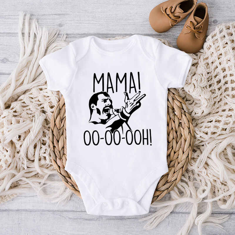Personalized Baby Onesie Funny Mama Oooh Queen Fans Rock Star Pattern Design Creative Baby Shower Gift