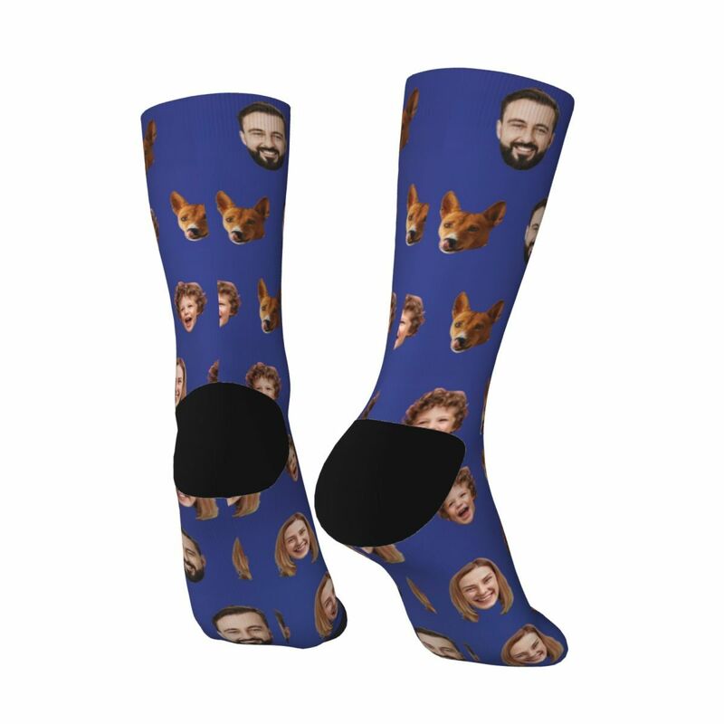 Personalized Face Socks Multiple Photos Funny Mid-calf Socks Family Gift
