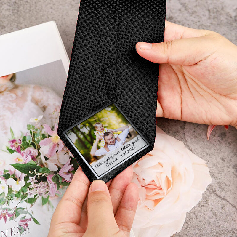 Custom Picture Tie with Custom Text And Name Precious Gift for Your Love