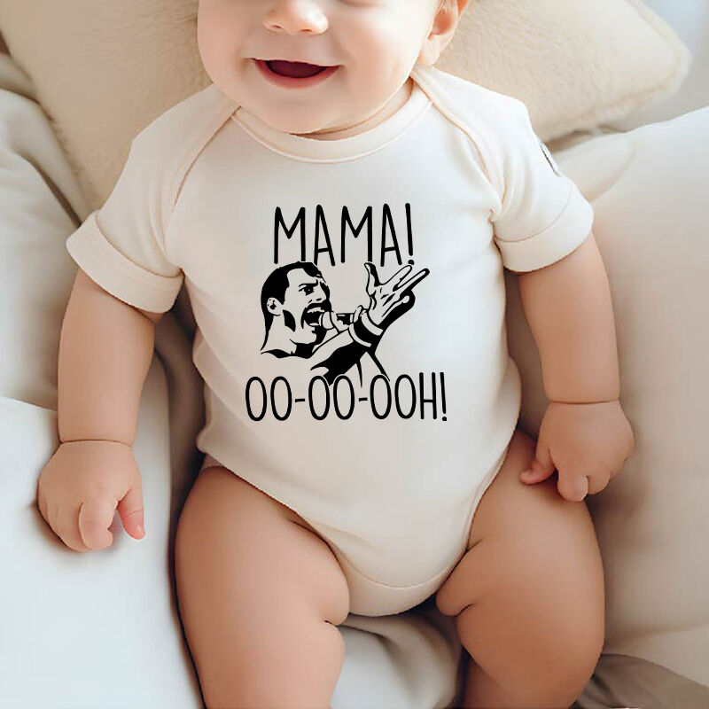 Personalized Baby Onesie Funny Mama Oooh Queen Fans Rock Star Pattern Design Creative Baby Shower Gift