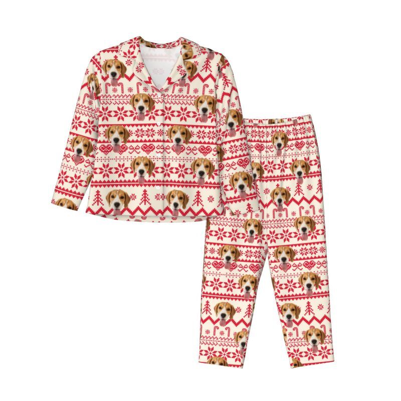 Personalized Pajamas Custom Pet Photo Christmas Mood Pattern Design Perfect Gift for Family