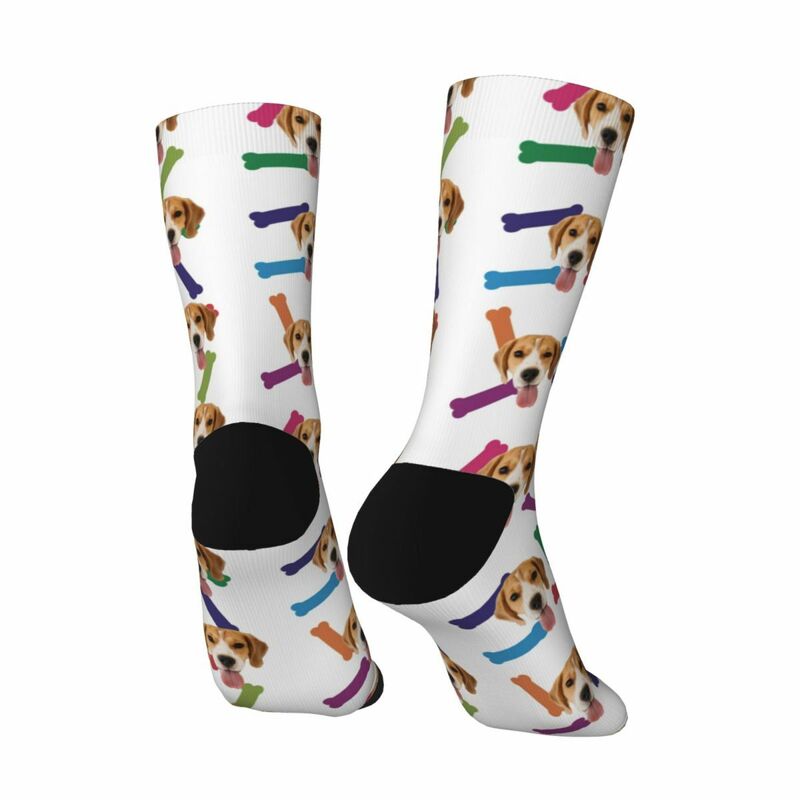 Personalized Face Socks Colorful Bone Pattern Customized Pet Photo Christmas Gift for Pet Lovers
