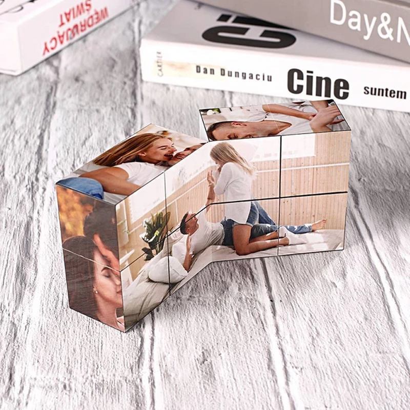 Personalisierter Fotowürfel Warmes Geschenk für Paare