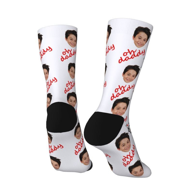 Customizable Face Socks with Monster Printed Add Child’s Photo for Dad