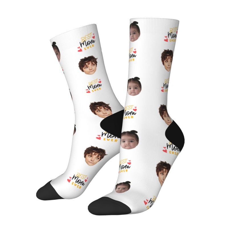 Custom Face Socks with Kid Photos for Mother's Day