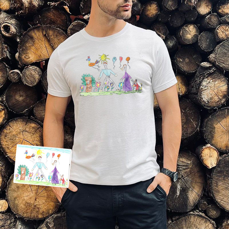 Personalized T-shirt with Custom Kids Drawing Picture Perfect Gift