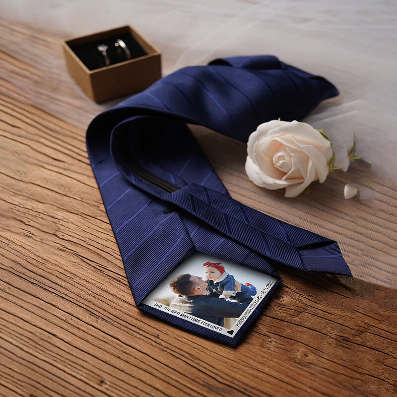 Custom Picture Tie with Custom Date Special Gift for Daddy