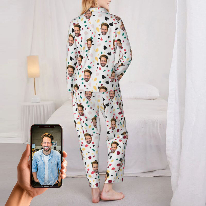 Personalized Pajamas Custom Photo Colorful Fragments Artistic Pattern Design Gift for Family