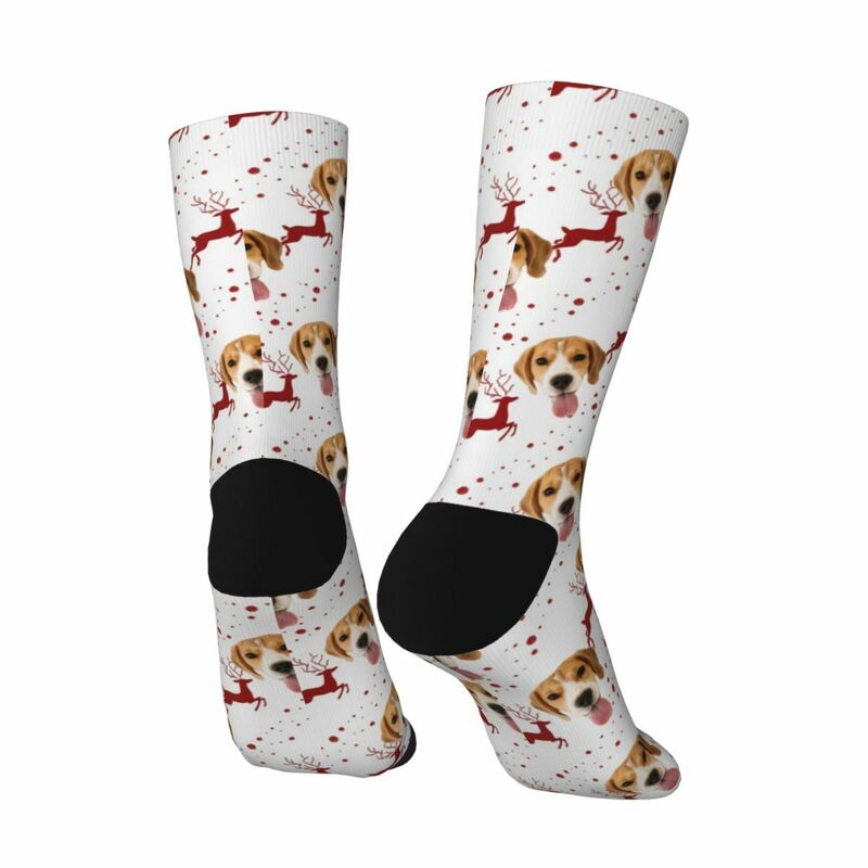 Custom Face Socks with Elk Pattern Add Pet Photo Christmas Gift for Pet Owners