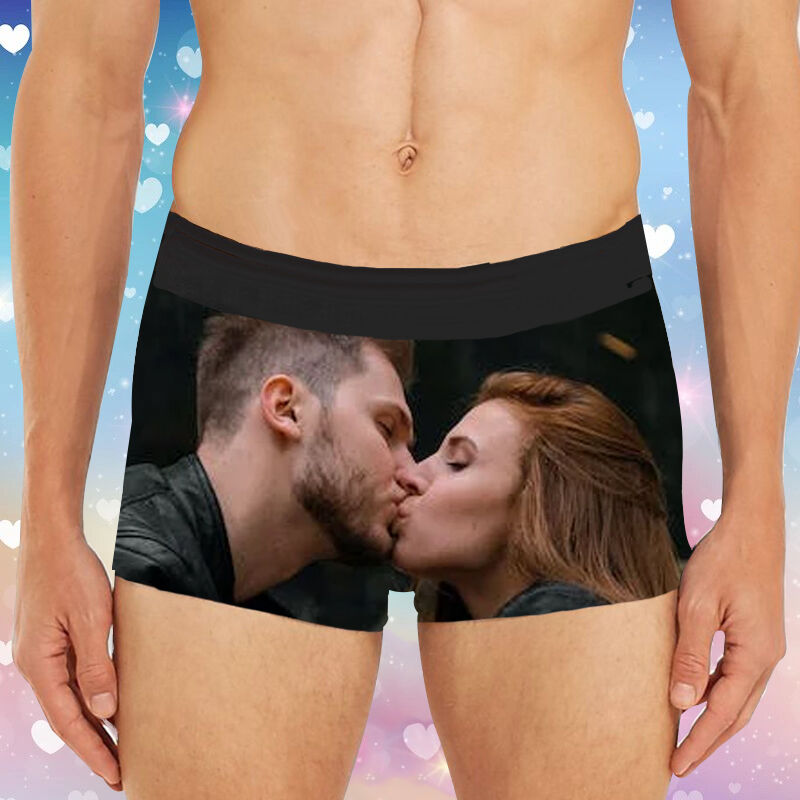 Personalized Picture Men's Underwear Boxer Briefs Simple Style Gift for Husband