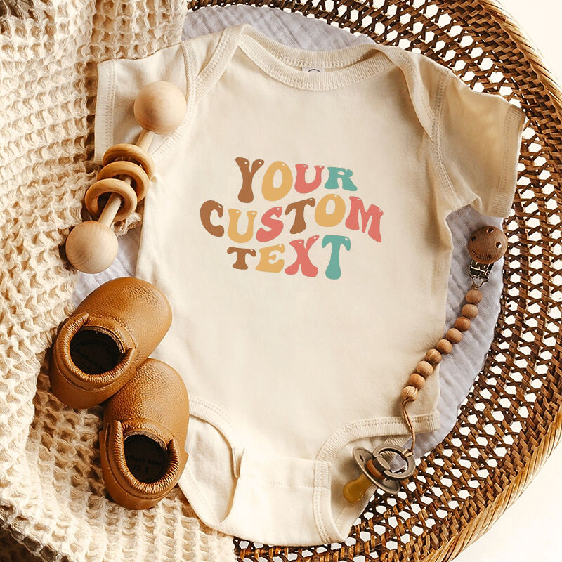 Personalized Baby Onesie Custom Message Color Text Style Design Attractive Baby Shower New Mom Gift