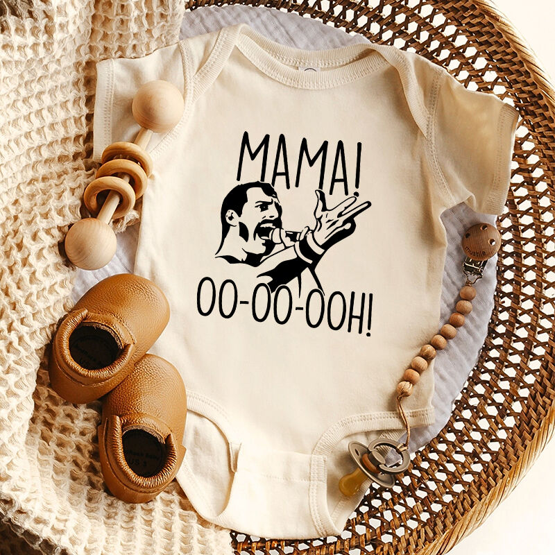 Personalized Baby Onesie Funny Mama Oooh Queen Fans Rock Star Pattern Design Creative Baby Shower Gift