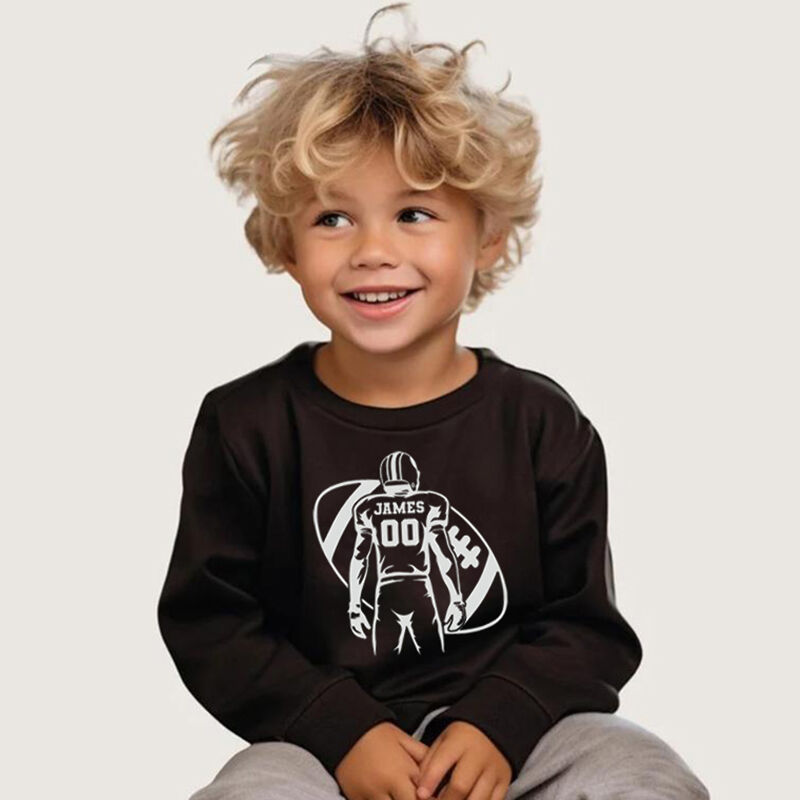 Personalized Kids Sweatshirt Custom Photo With Rugby Player Graphic Children's Gifts