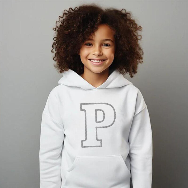 Personalized Kids Embroidered Hoodie Custom Line Letters Warm Gift For Children