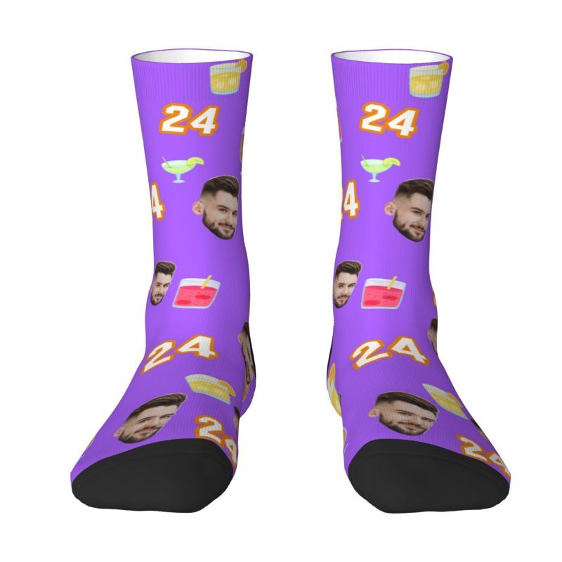 "No.24" Customizable Face Socks 3D Digital Printing for Him