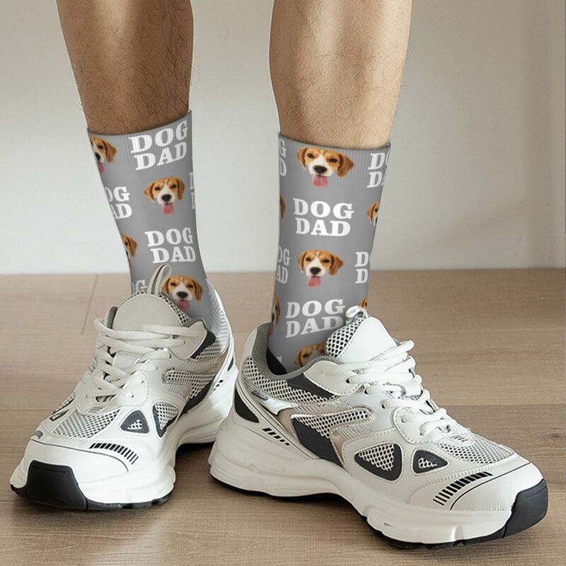 "DOG DAD" Customized Face Socks with Photos Added as a Gift for Pet Owners