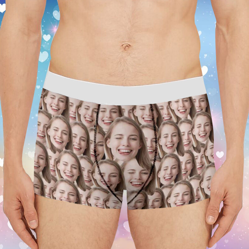 Personalized Face Picture Men's Underwear Boxer Briefs Interesting Present for Boyfriend