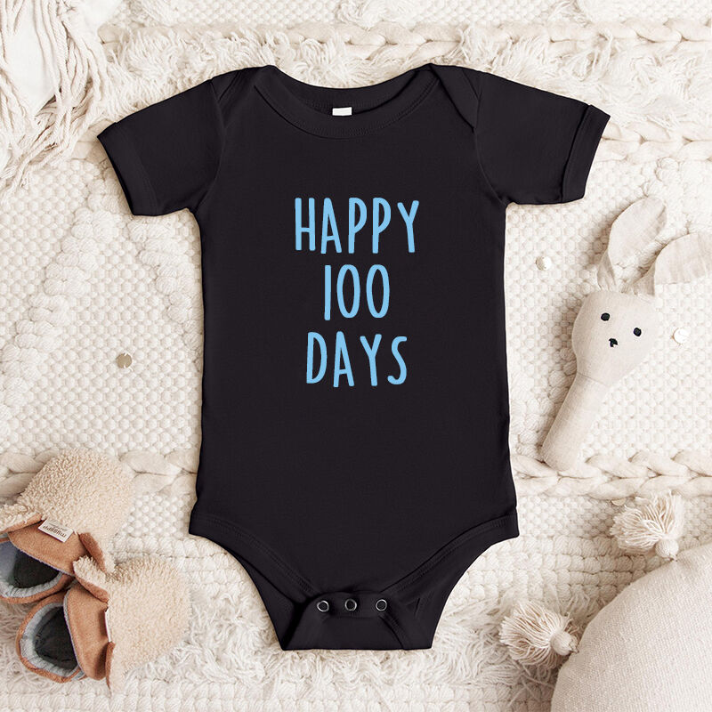 Personalized Baby Onesie Happy 100 Days Celebrate The Birth of Your Baby Warm Gift for New Mom