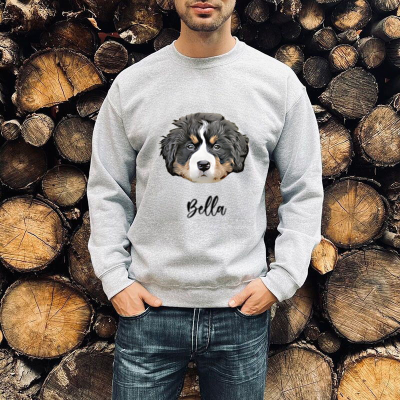Personalized Sweatshirt with Custom Picture And Name Cartoon Style Gift for Daddy