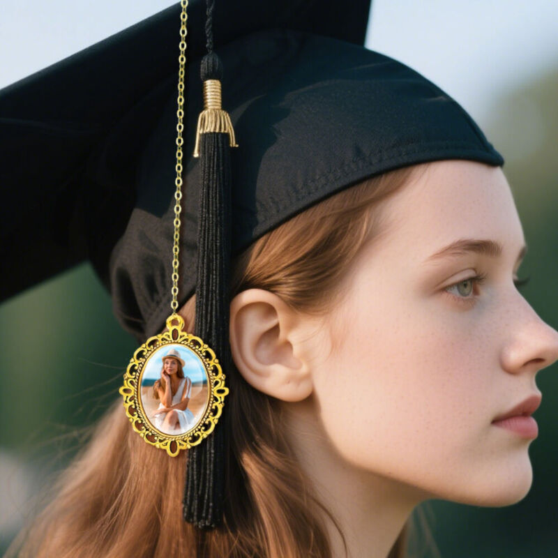 Personalized Tassel Photo Pendant Commemorative Gift Mini Photo Frame for Graduation