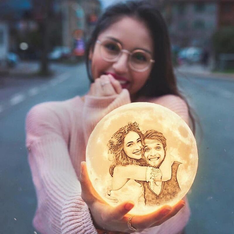 Personalisierte 3D Foto Mond Lampe 16 Farben