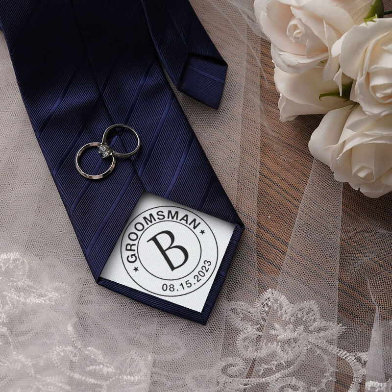 Custom Date Tie with Custom Letter Creative Gift for Groomsman