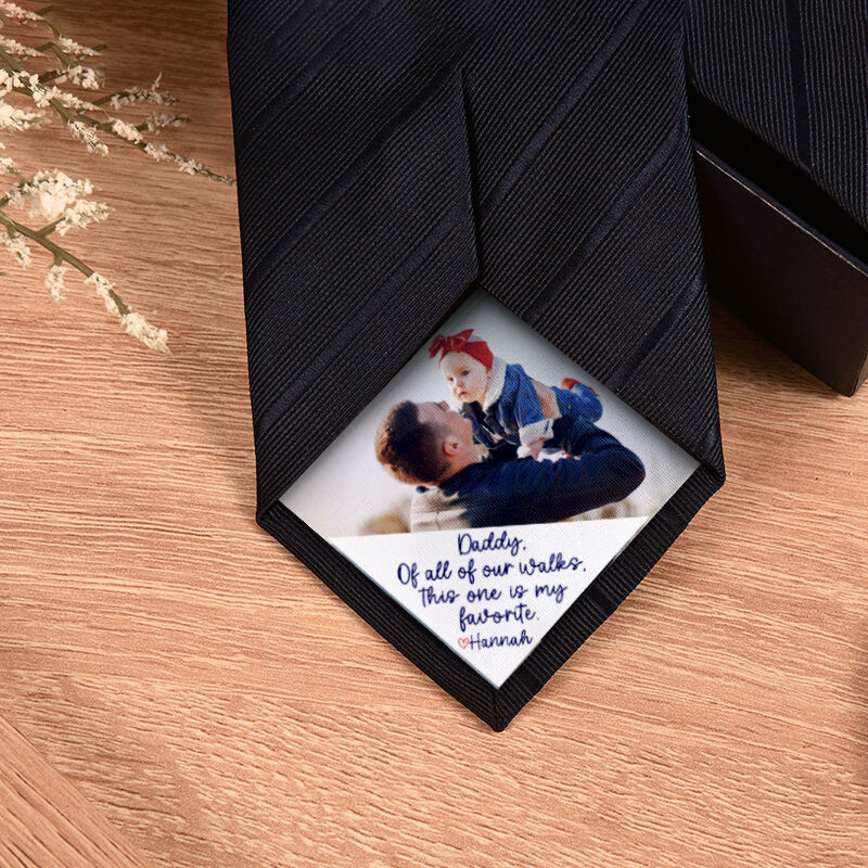 Custom Picture Tie with Custom Text Creative Gift for Father's Day