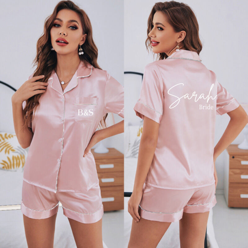 Personalized Pajama Set with Custom Letters and Name Precious Gift for Couples