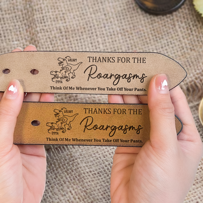 Personalized Belt with Funny Dinosaur Couple Pattern Valentine's Day Gift for Husband