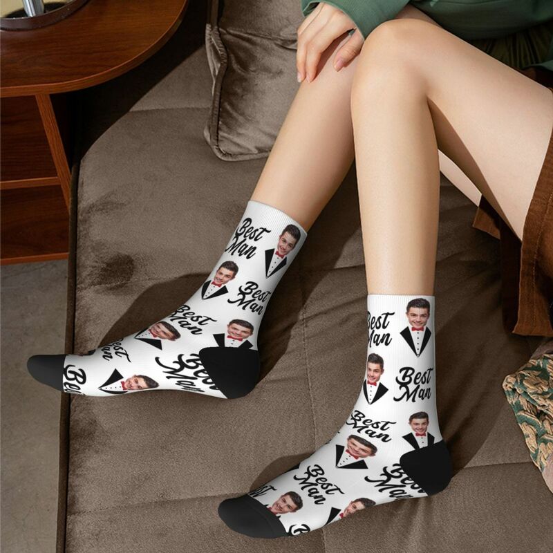 "Best Man" Personalized Face Socks Are the Best Gift for Him