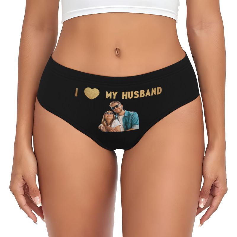 Personalized Picture Women's Underwear with Heart Pattern Creative Gift for Best Girl Friend