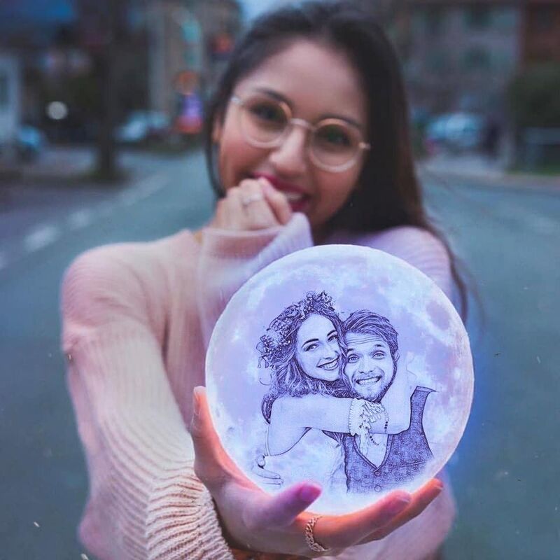 Personalisierte 3D Foto Mond Lampe 16 Farben