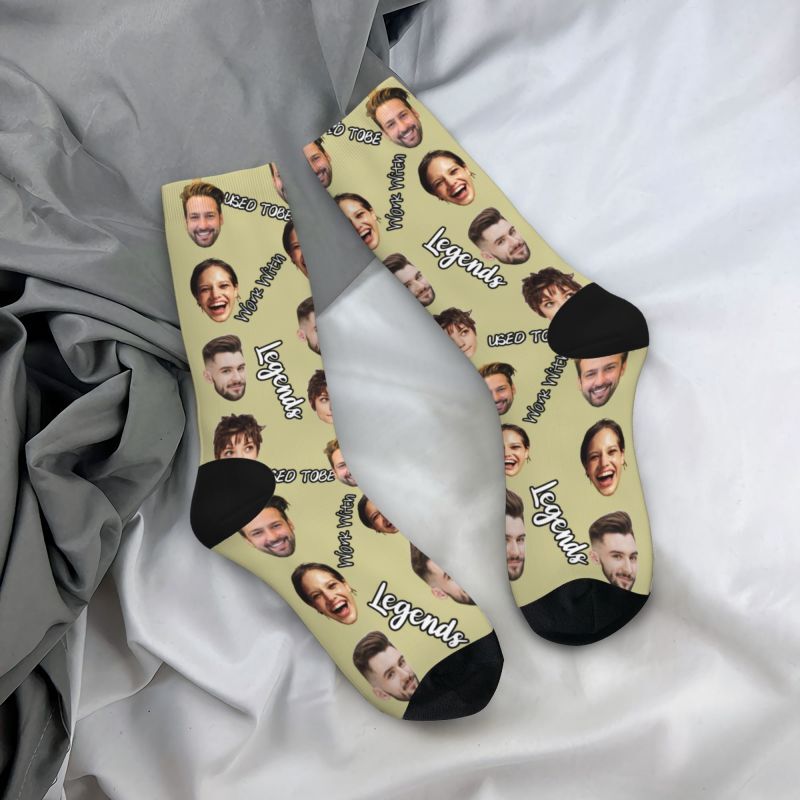 Personalized Face Socks Can Add 4 Photos as a Gift for Colleagues