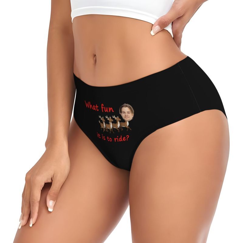 Personalized Picture Women's Underwear with Deer Pattern Cute Gift for Girl Friend