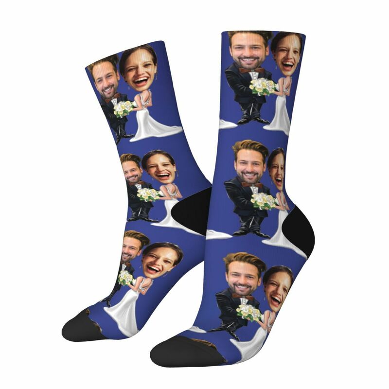 Personalized Face Socks Couple Wedding Photo Gift for Friends