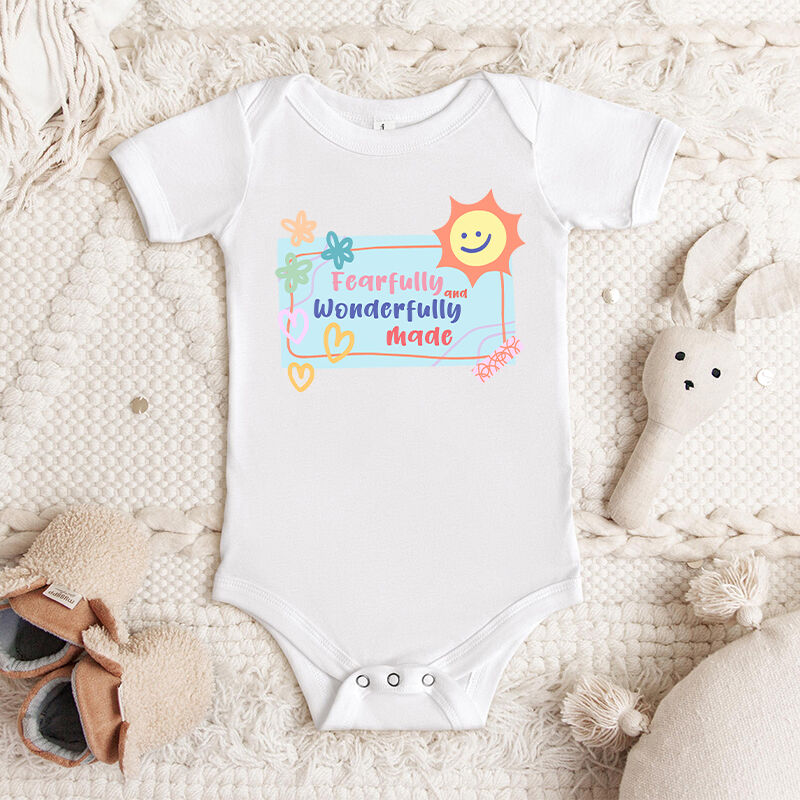 Personalized Baby Onesie Custom Message Sun Color Background Design Great Baby Shower New Mom Gift