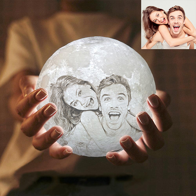 Personalisierte 3D Foto Mond Lampe 16 Farben
