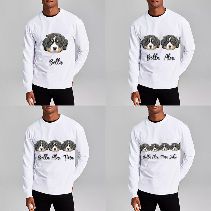 Personalized Sweatshirt with Custom Picture And Name Cartoon Style Gift for Daddy