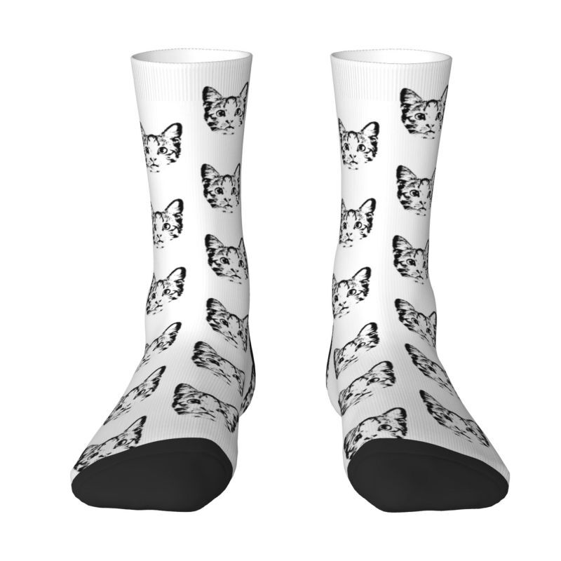 Personalized Face Socks Sketch Style Pet Minimalist Gift for Pet Owners
