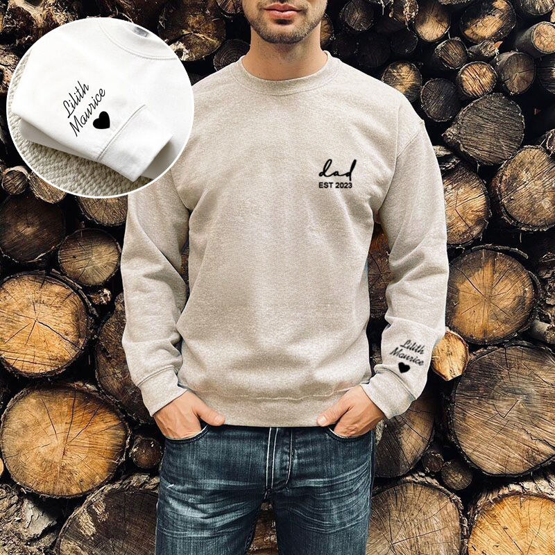 Personalized Sweatshirt with Custom Name and Date for Best Father
