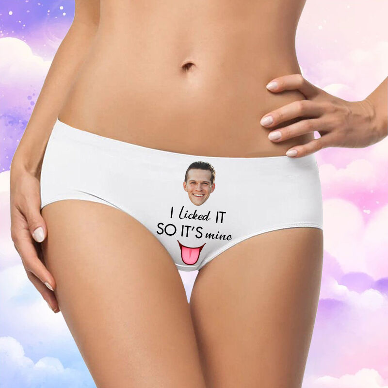 Personalized Picture Women's Underwear Sweet Present for Her "I Licked It so It's Mine"
