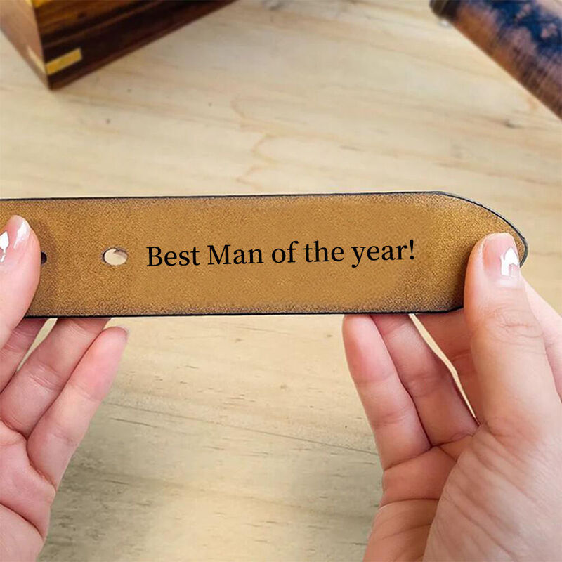 Personalized Men's Belt Customized Groomsman Name Wedding Thank You Gift for Good Friends