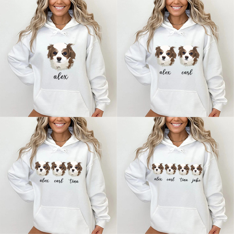Personalized Hoodie with Custom Picture and Name for Pet-loving Mom