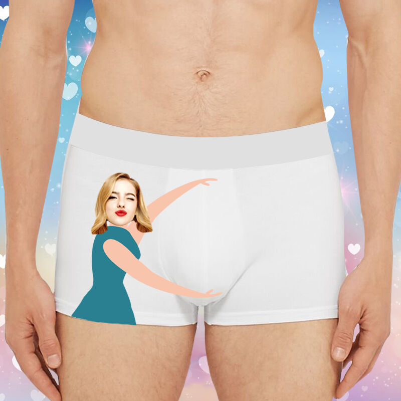 Personalized Picture Men's Underwear Boxer Briefs Long Distance Relationship Gift for Boyfriend