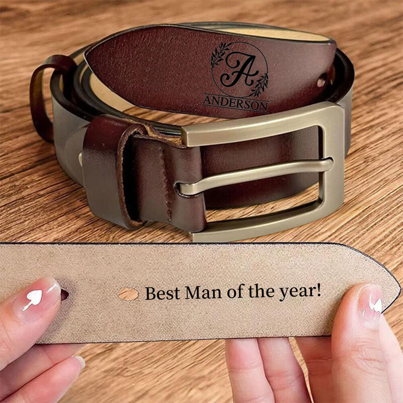 Personalized Men's Belt Customized Groomsman Name Wedding Thank You Gift for Good Friends