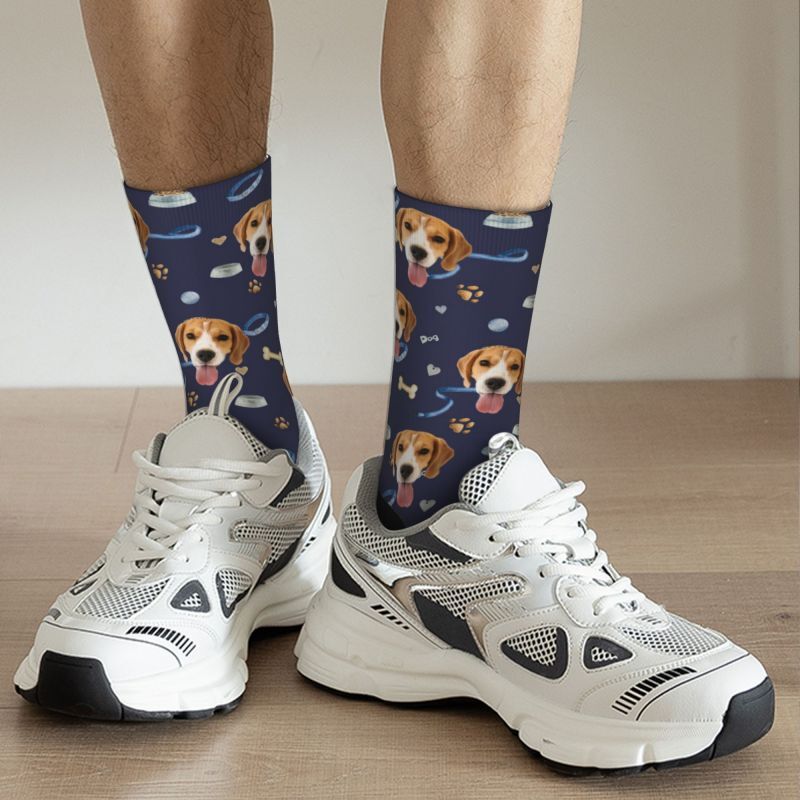Personalized Face Socks with Pet Dog Photos